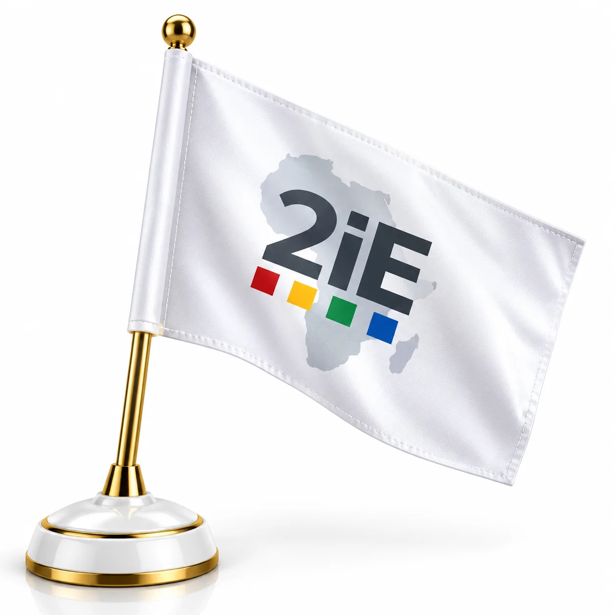 Drapeau de table de bureau haut de gamme Institut 2iE